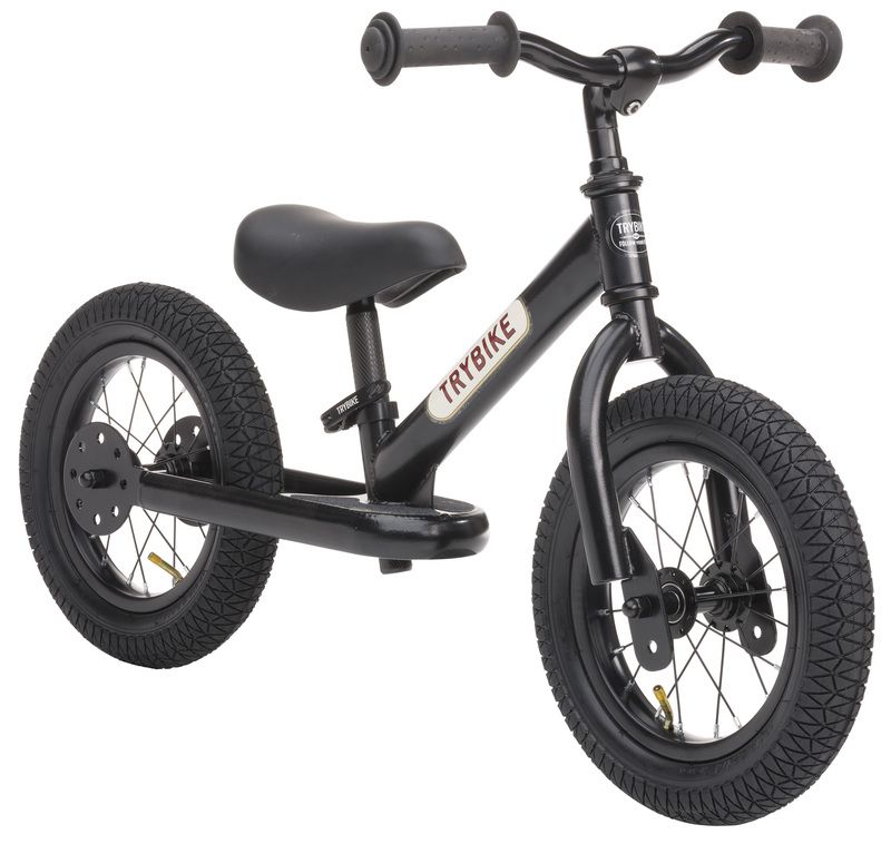 Trybike 2 in 1 Steel Balance Bike and Tricycle - Vintage Black