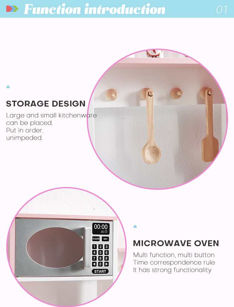 ALL 4 KIDS Peyton Pink Pretend Play Kitchen