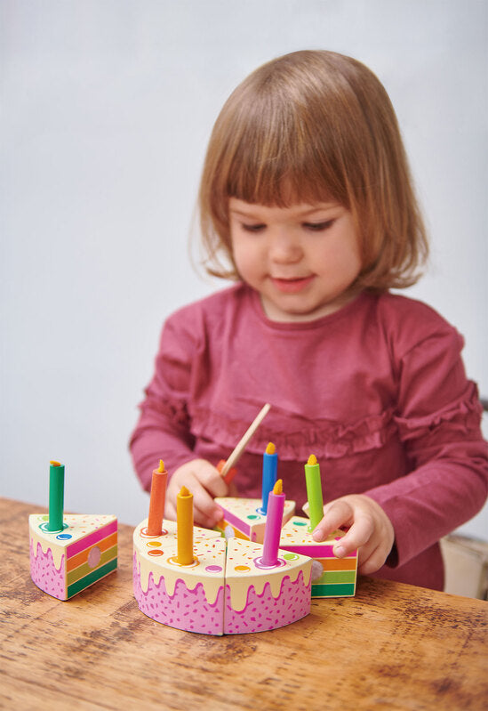 Tender Leaf Toys Pretend Rainbow Birthday Cake