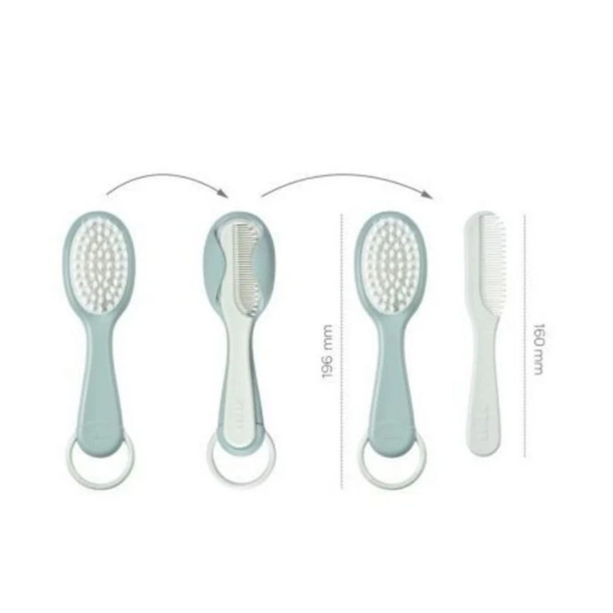 Beaba Baby Brush & Comb - Green Blue