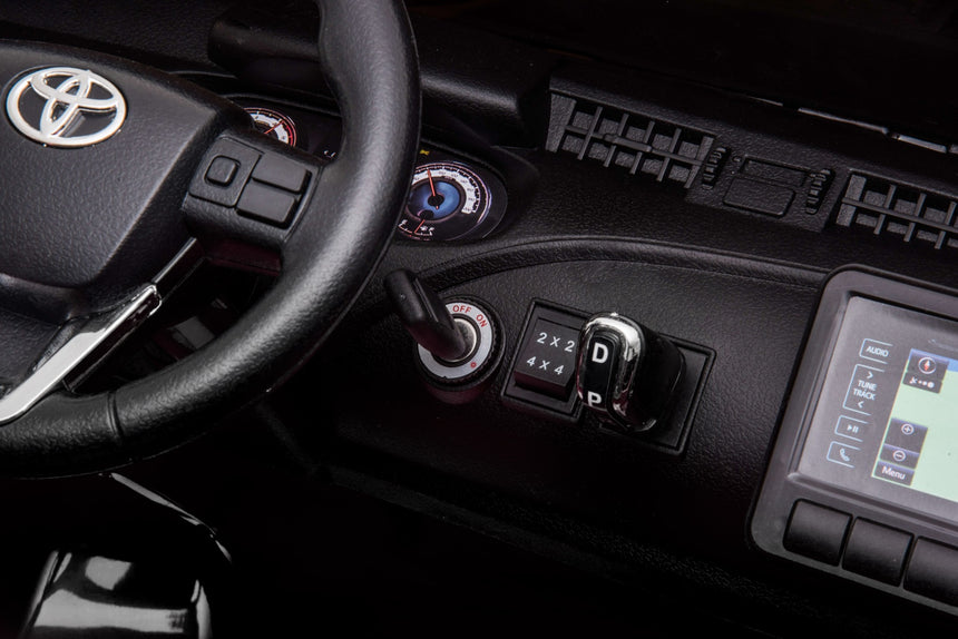 ALL 4 KIDS Licensed Double Seat Toyota Black Hilux Rugged Kids Ride On Car with RC