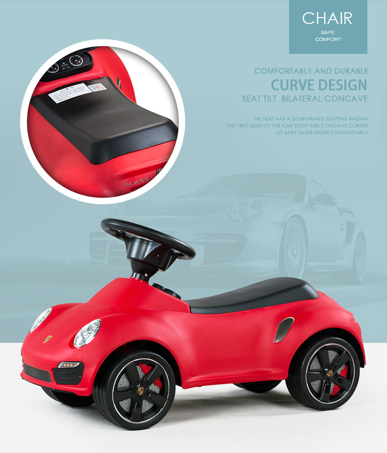 Rastar Porsche 911 kids push car size comparison – foot to floor ride-on