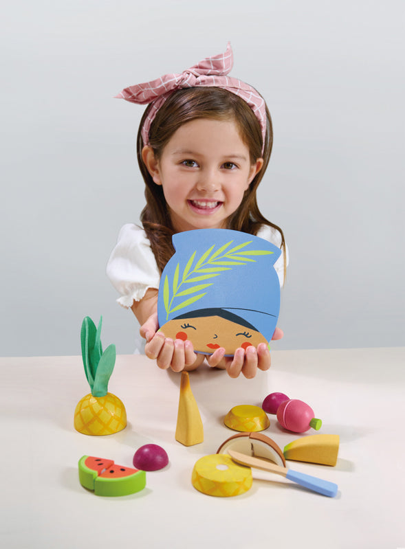 Tender Leaf Toys Pretend Tropical Fruit Chopping Board