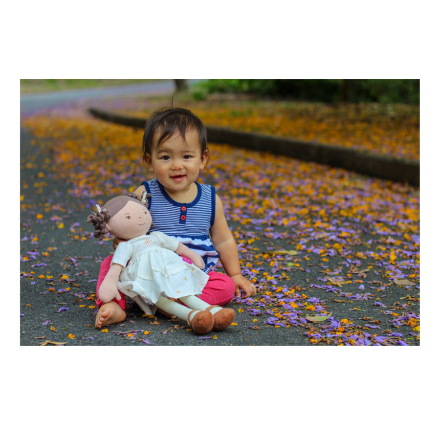 Bonikka Cecilia Linen Doll with Brown Hair