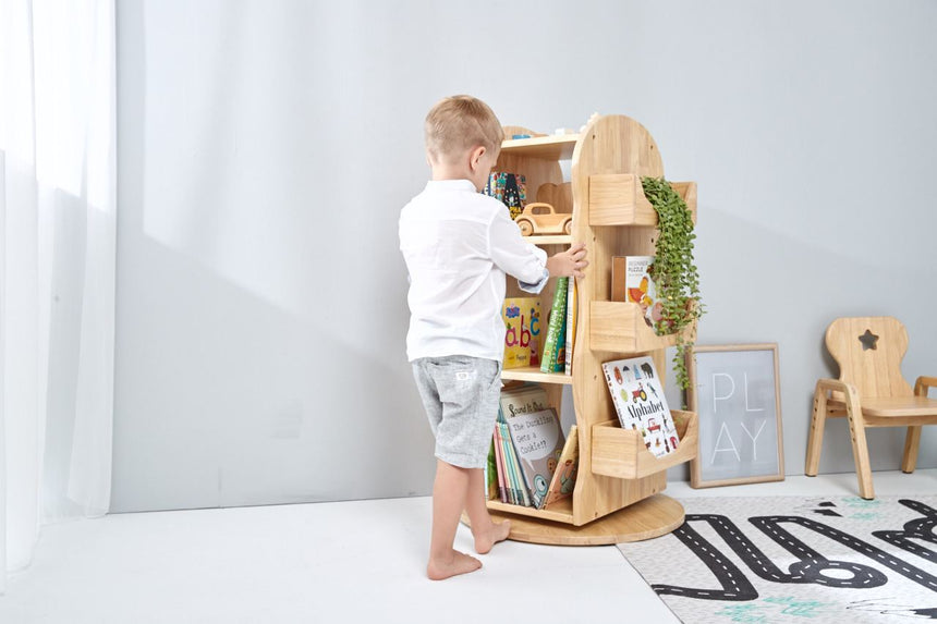 Bunny Tickles Revolving Solid Wood Bookcase