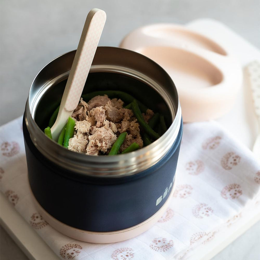 Beaba Stainless Steel Isothermal Portion 500ML - Light Pink/ Night Blue