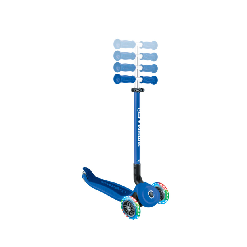 Globber GO UP ACTIVE Scooter with Lights - Navy Blue/ Dark Blue
