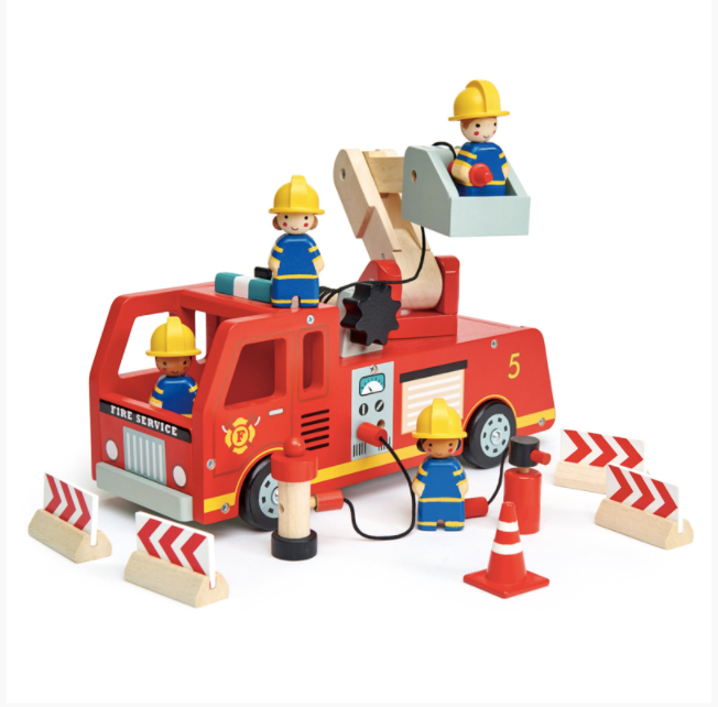 Tender Leaf Toys Wooden Fire Engine