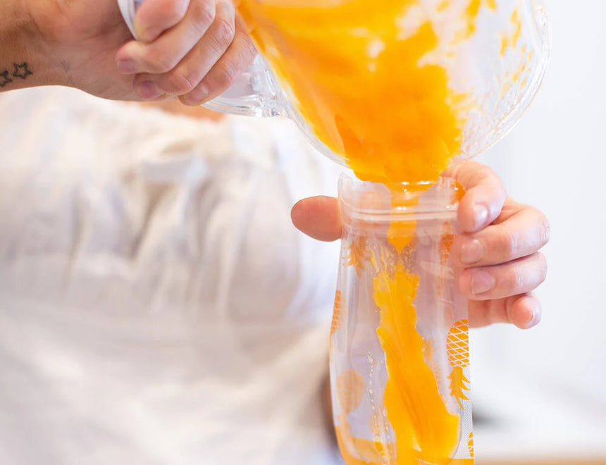 Cherub Baby Re-usable Food Storage Pouch Mini's 10PK Pink & Orange