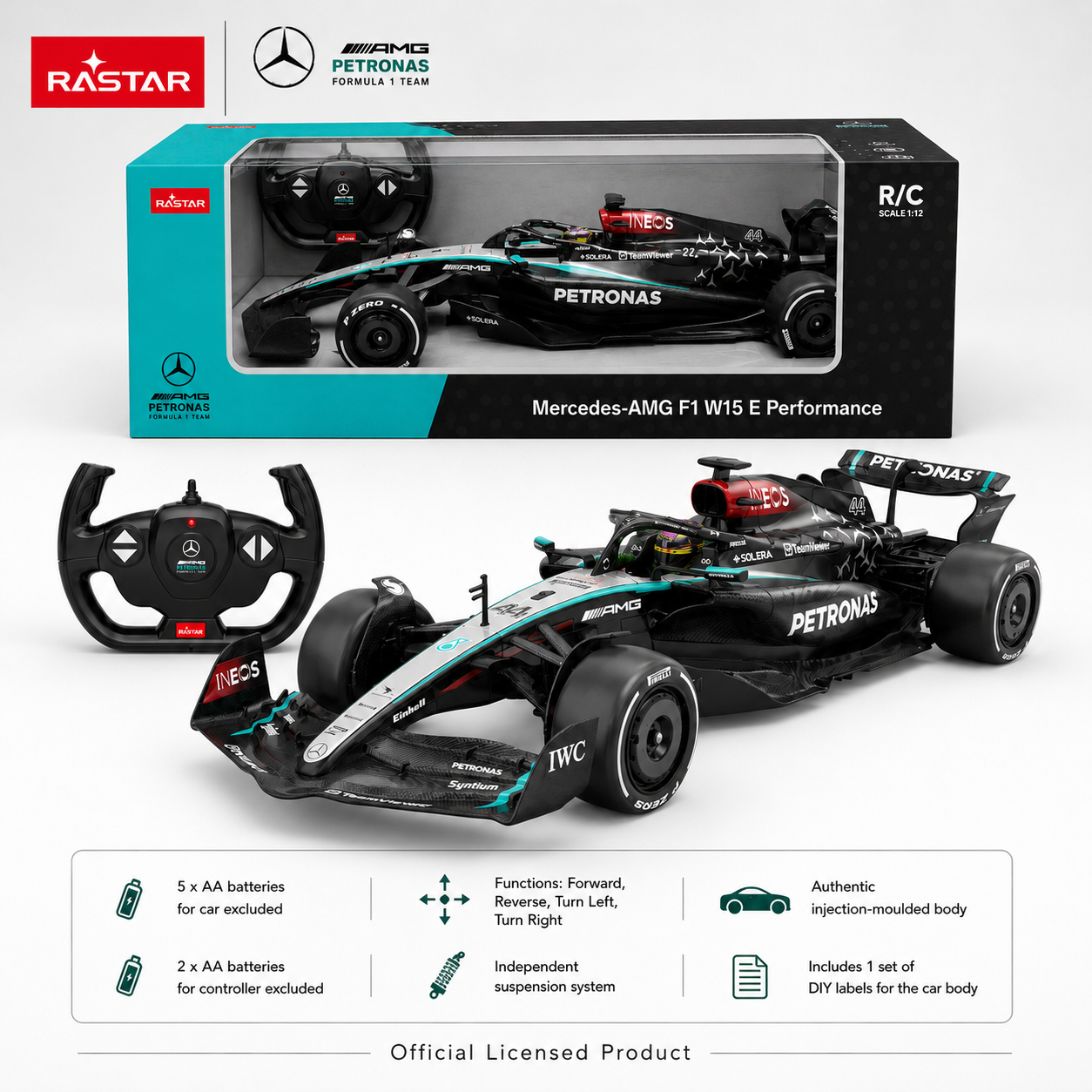 Rastar 1:12 Mercedes-AMG F1 W11 EQ Performance Remote Control Car