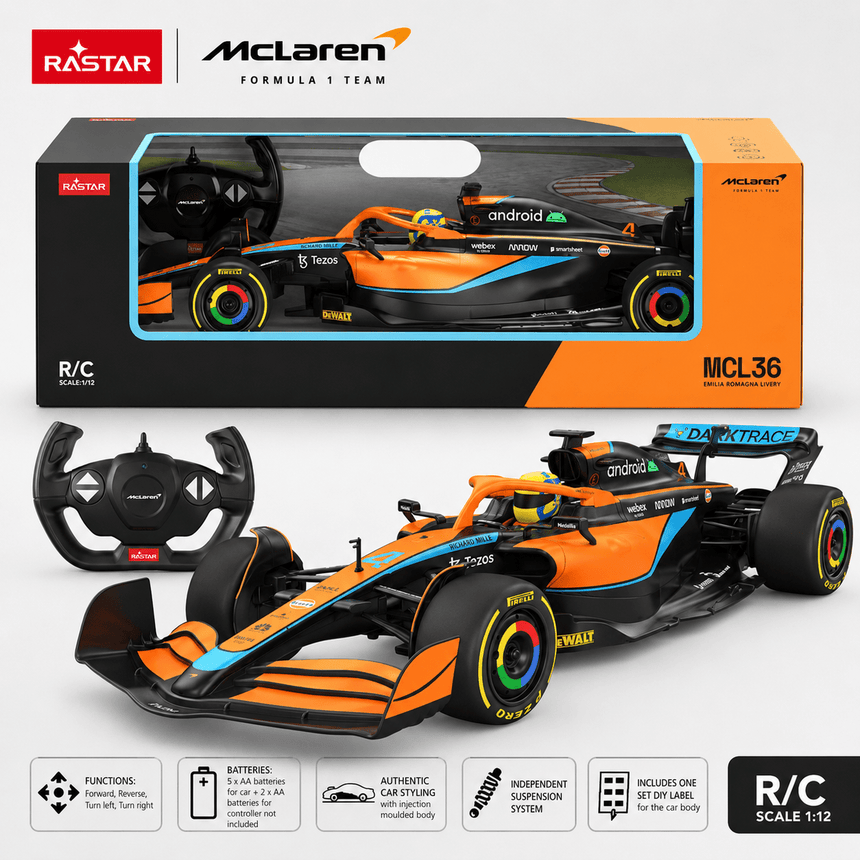 Rastar Licensed 1:12 F1 McLaren Artura Team Remote Control Car