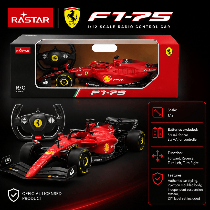 Rastar 1:12 Ferrari F1-75 Remote Control Car