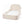 Beige Cloudnest foam toddler bed, angled view with rounded headboard and side rails