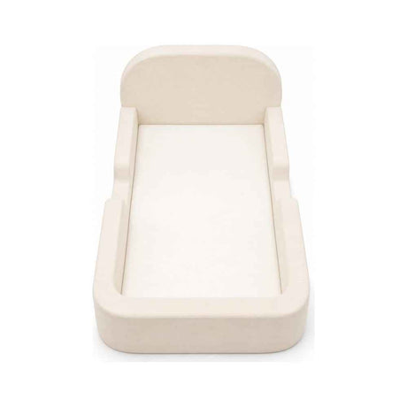 Top view of beige Cloudnest kids floor bed showing mattress area