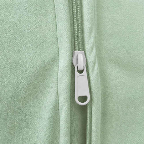 Close-up of zip on removable micro-suede cover, forest green Cloudnest bed