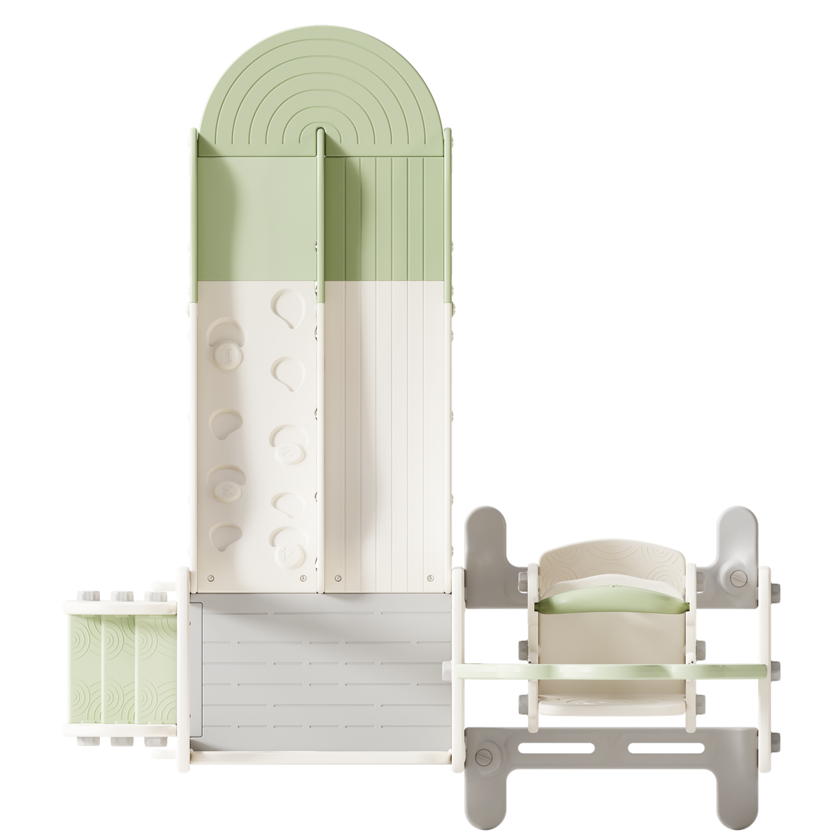 Willow Double Track Slide & Swing Play Center - top-down studio view on white background