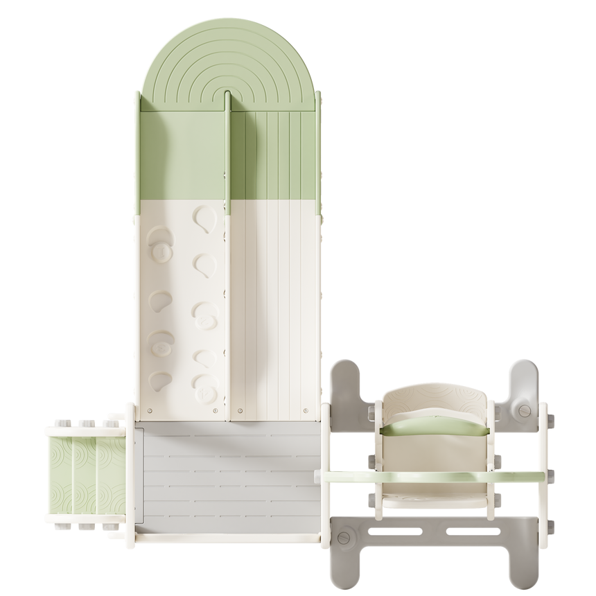 Willow Double Track Slide & Swing Play Center - top-down studio view on white background