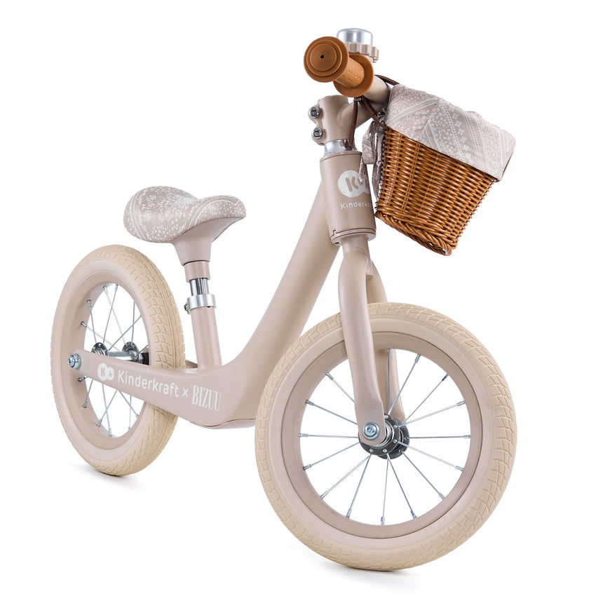 Adjustable eco-leather seat on Kinder Kraft Rapid 2 balance bike, 33–42cm height
