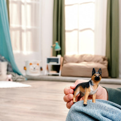 Schleich German Shepherd Female toy figure in play scene