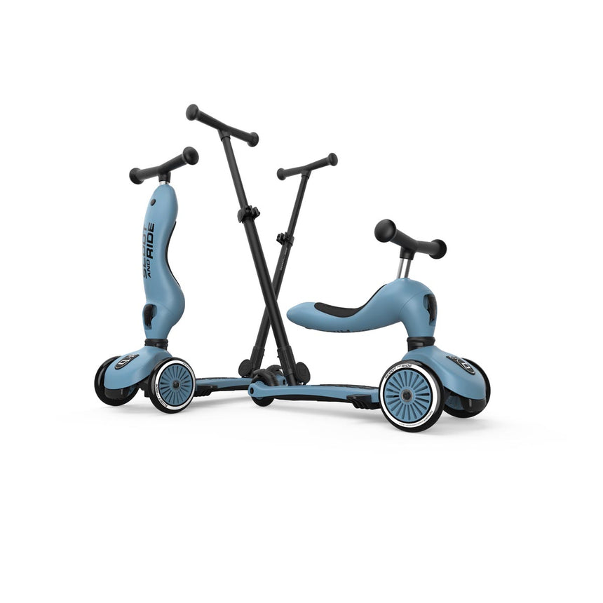Scoot & Ride Highwaykick 1 Push & Go 2-in-1 kids scooter in Steel – view 11