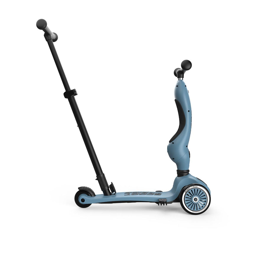Scoot & Ride Highwaykick 1 Push & Go 2-in-1 kids scooter in Steel – view 9