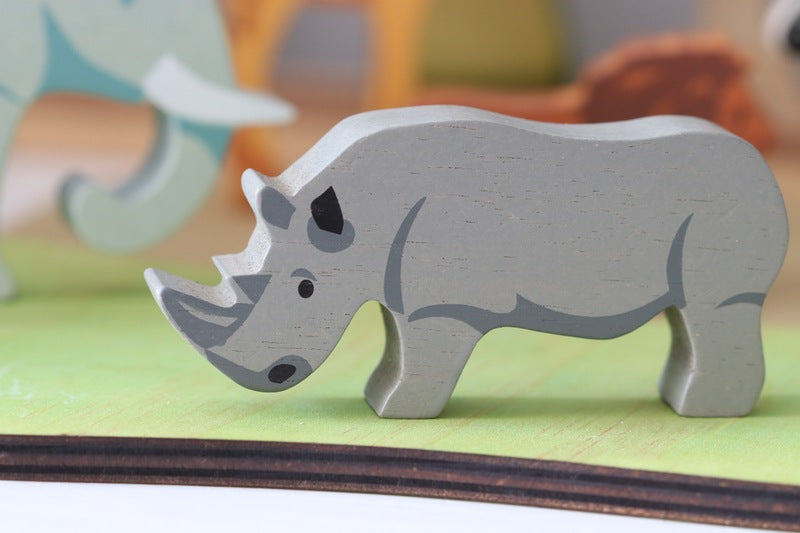 Tender Leaf Toys Wooden Animal Rhino - image 2