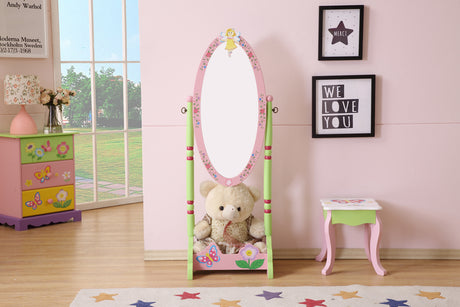 Childrens dress up standing mirror with fairy artwork