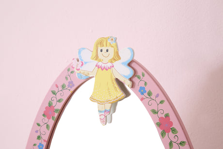 Fairy butterfly flower themed standing mirror for girls room