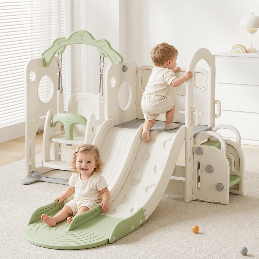 All 4 Kids Willow Double Track Slide & Swing Play Center