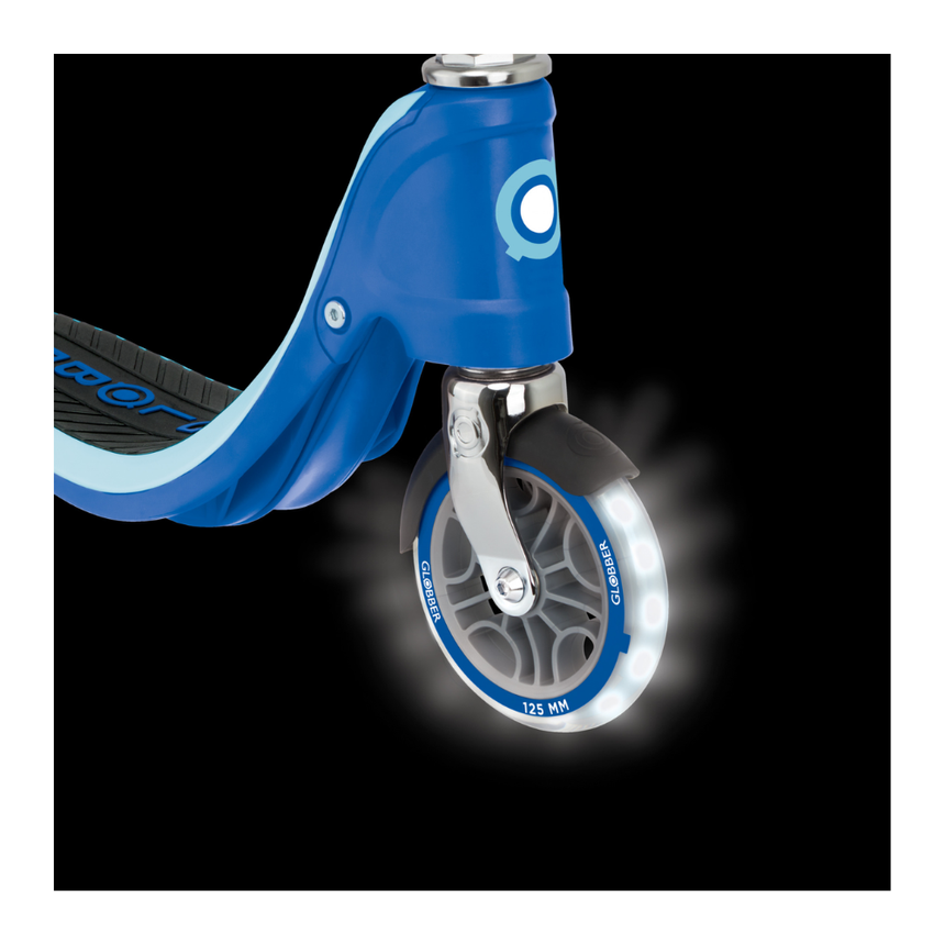 Globber FLOW 125 Wcooter with Light Up Wheels - Navy Blue