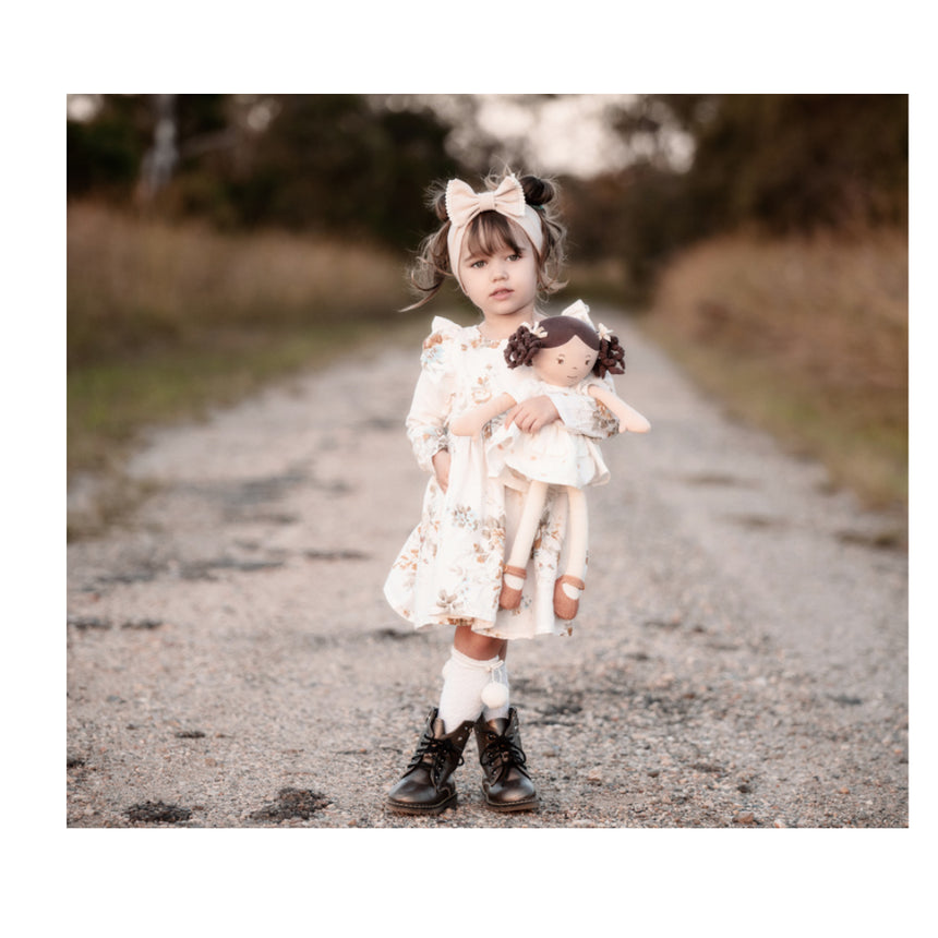 Bonikka Cecilia Linen Doll with Brown Hair