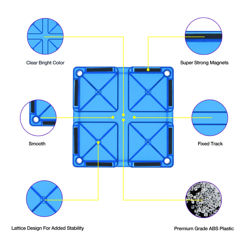 MNTL Classic Magnetic Car Track Set 52 Pcs