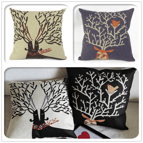 All 4 Kids 45cm Square Throw Pillow Cushion Cover - Elk