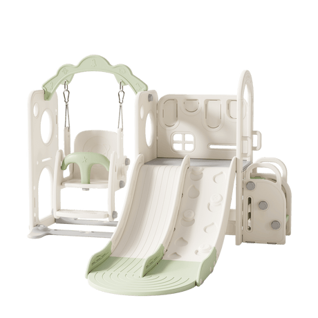 Willow Double Track Slide & Swing Play Center - front studio view on white background