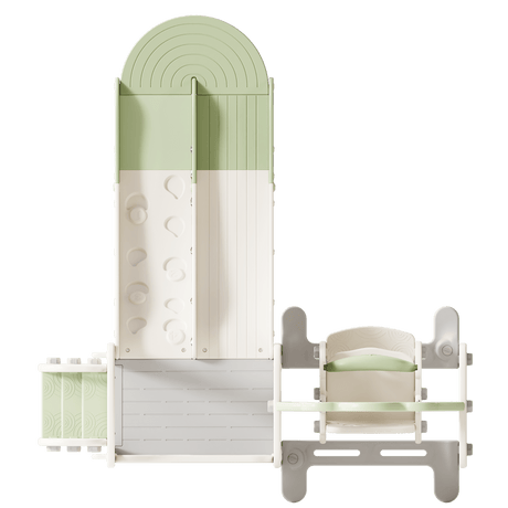 Willow Double Track Slide & Swing Play Center - top-down studio view on white background