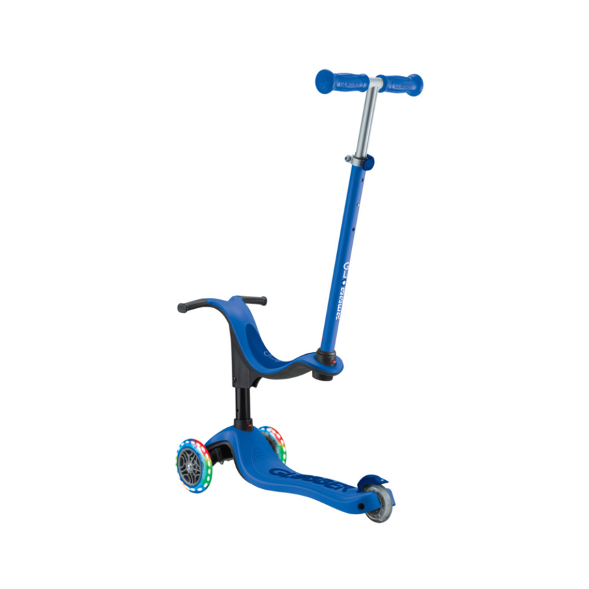 Globber Go Up Sporty Lights Convertible Scooter - Navy Blue/ Dark Navy Blue