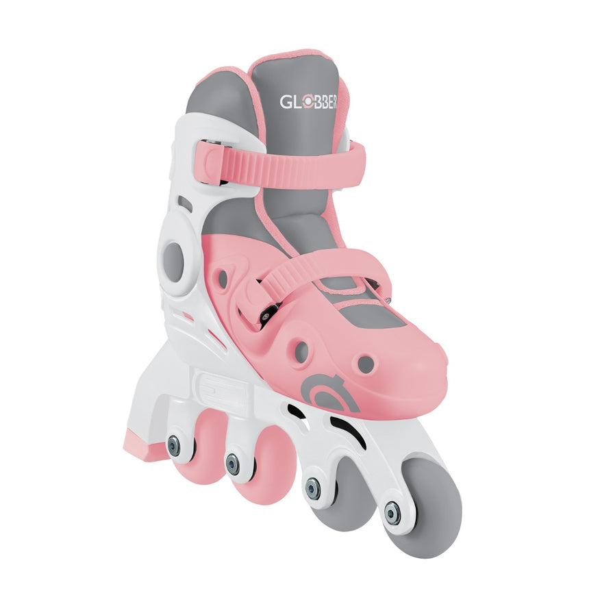 Globber 2 in 1 Learning Inline Roller Skates  for Toddlers: Size 29-32 - Pastel Pink