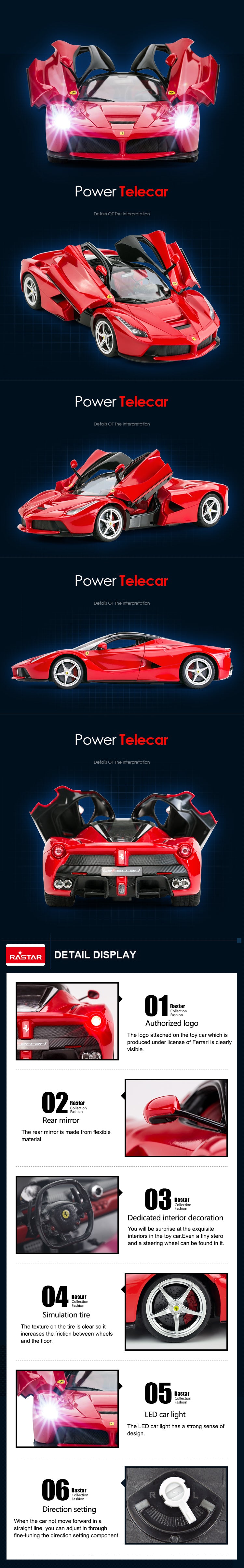 Rastar Licensed 1:14 Radio Control Car - Ferrari LaFerrari