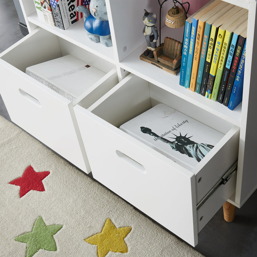 ALL 4 KIDS White Ivy Low Kids Bookcase Storage Unit