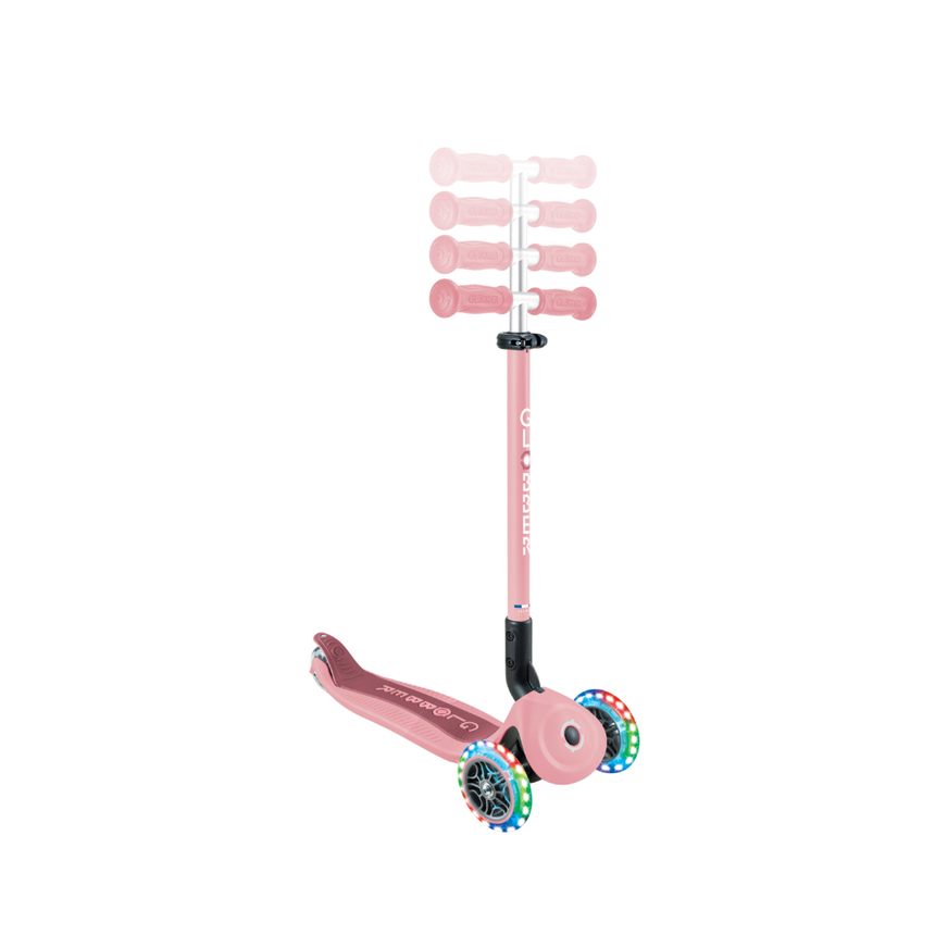 Globber Go Up Active Lights 360 Scooter - Pastel/Deep Pink