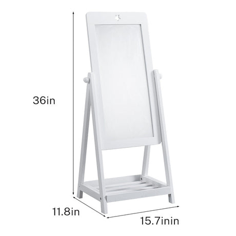 Dimensions image for ALL 4 KIDS Gloria white kids wooden standing mirror
