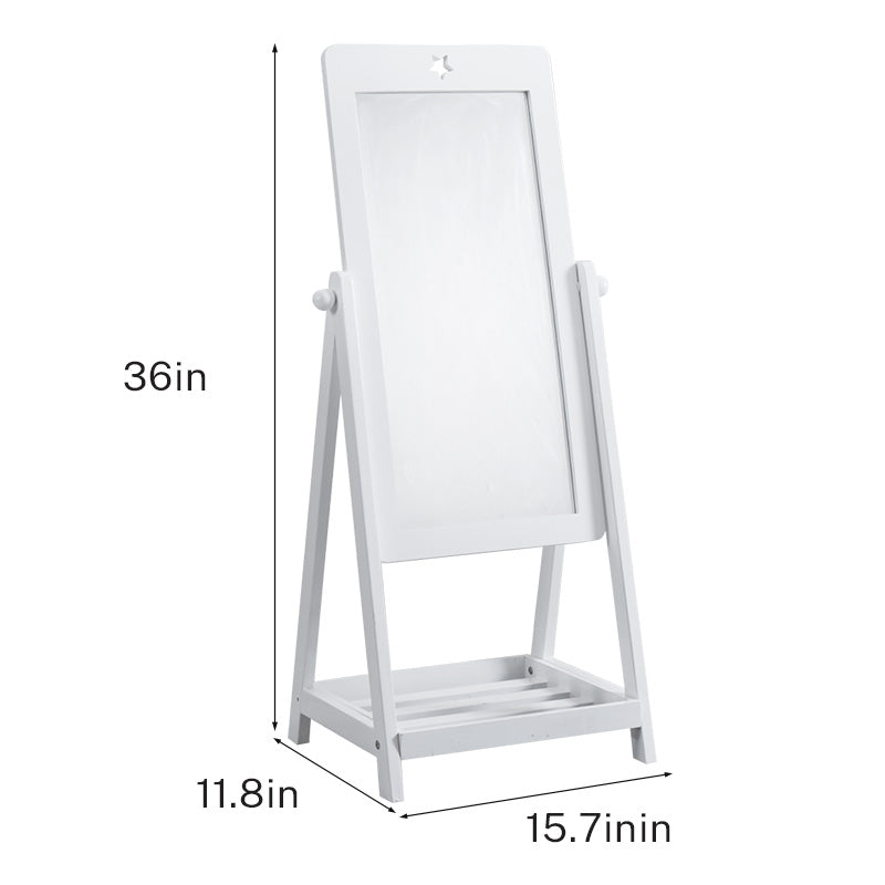 Dimensions image for ALL 4 KIDS Gloria white kids wooden standing mirror