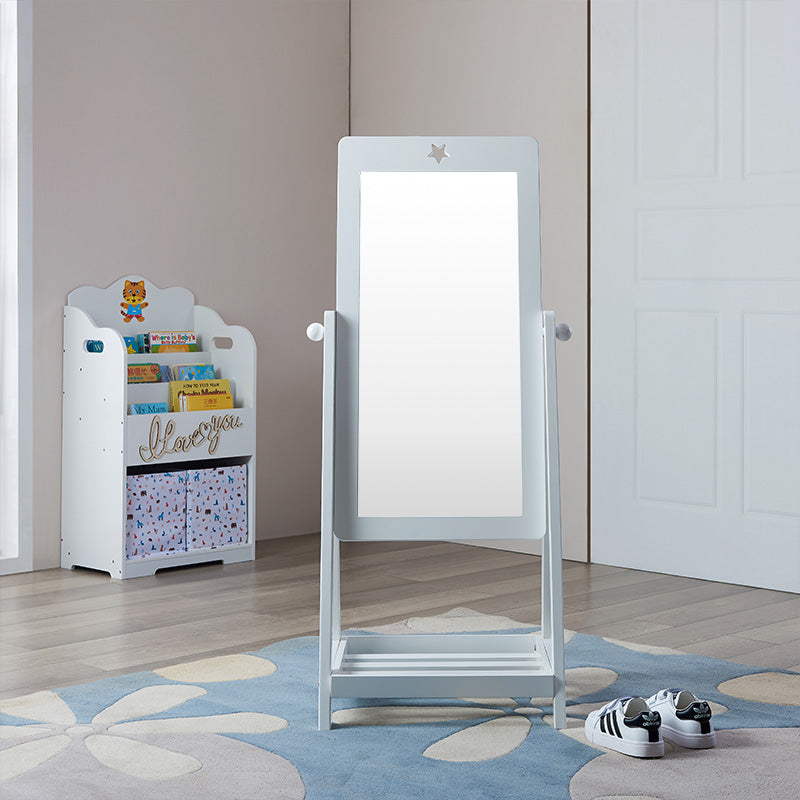 ALL 4 KIDS Gloria white wooden kids standing mirror, angled gallery view