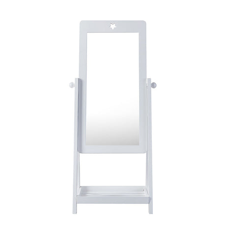 Detail view of ALL 4 KIDS Gloria white wooden standing mirror for kids rooms