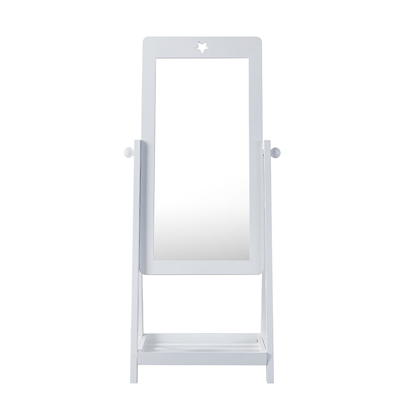 Detail view of ALL 4 KIDS Gloria white wooden standing mirror for kids rooms