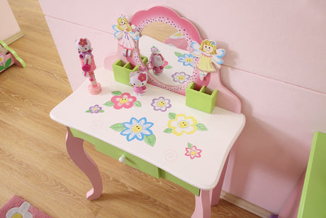 All 4 Kids Layla girls flower vanity set with stool gallery image 6