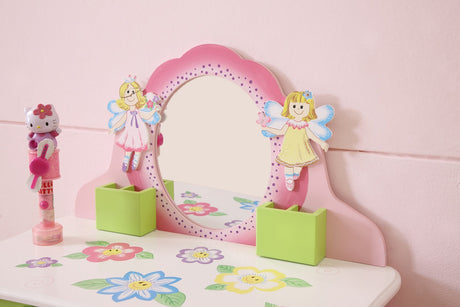 All 4 Kids Layla girls flower vanity set with stool gallery image 8
