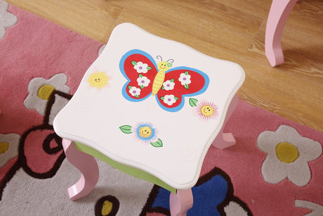 All 4 Kids Layla girls flower vanity set with stool gallery image 13