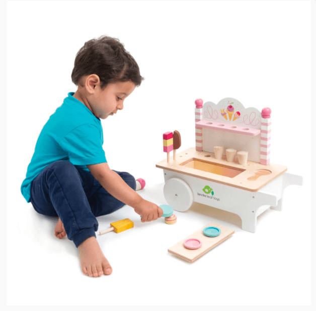 Tender Leaf Toys Pretend Push Along Ice Cream Cart