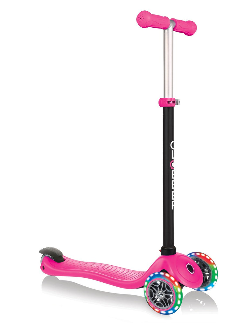 Globber Go Up Sporty Lights Convertible Scooter - Pink